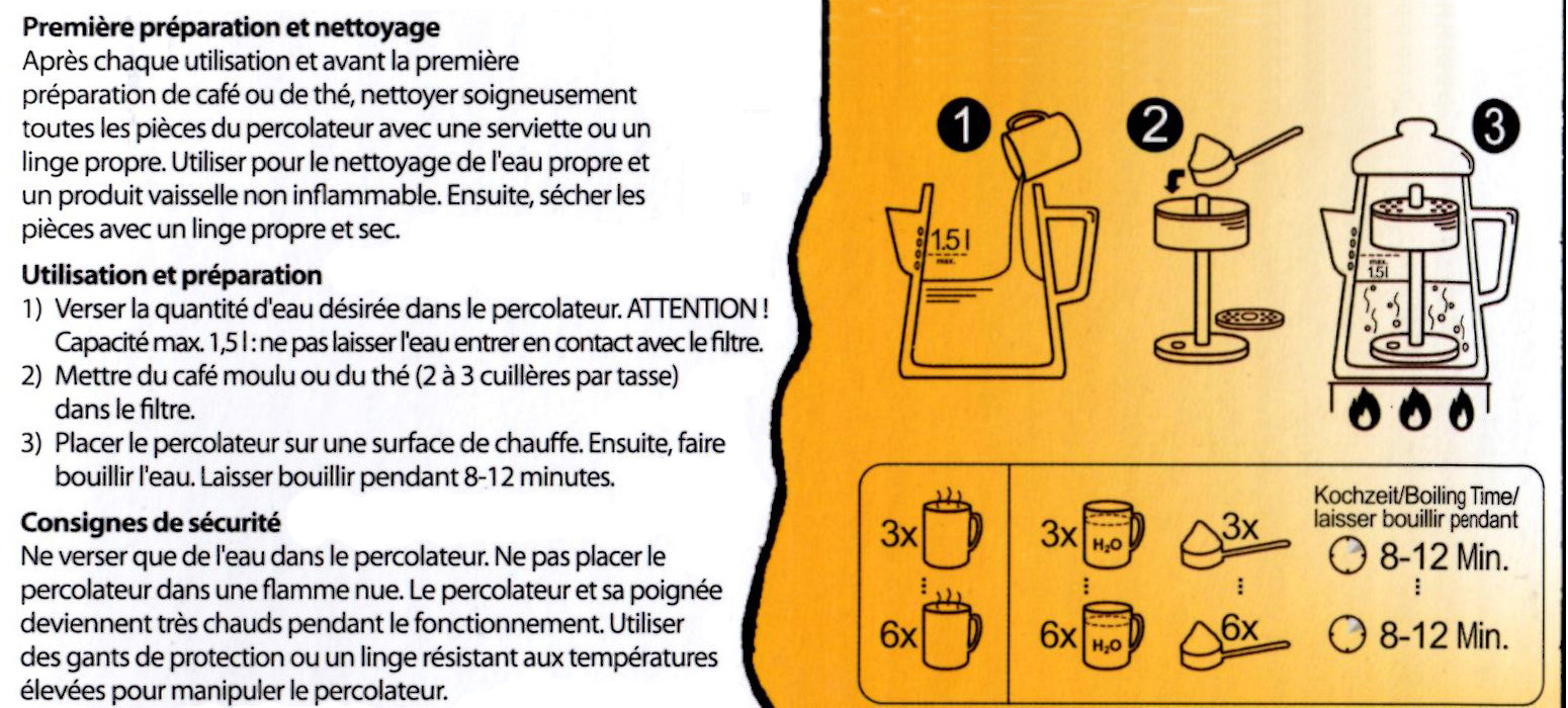 conseils d'utilisation du percolateur PERKOMAX