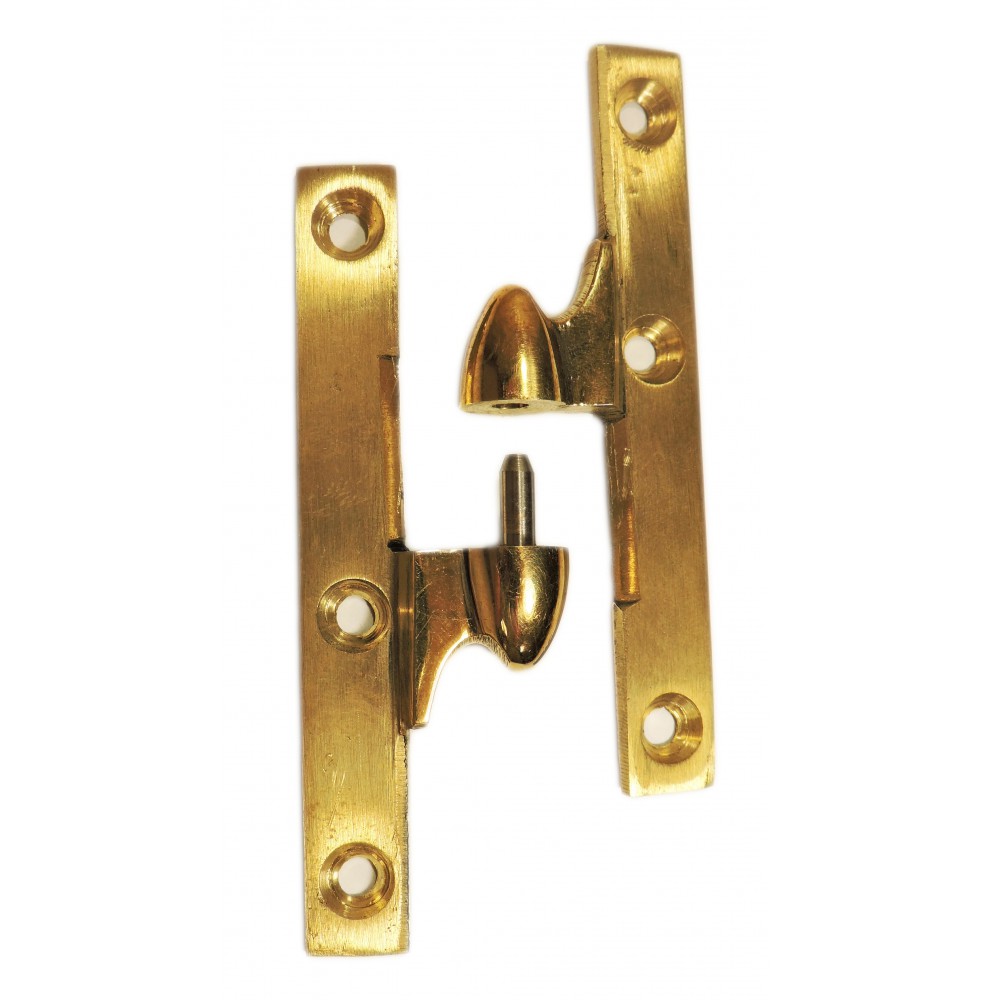 Brass lift-off hinges polished with olive-shaped knot