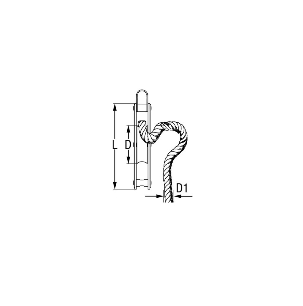 HYE tufnol fiddle block with bow for boats