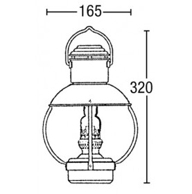 Polished brass oil lamp