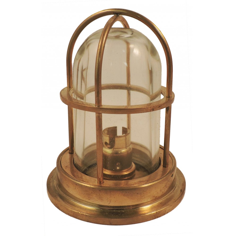 BRASS GUARDED CEILING LIGHT