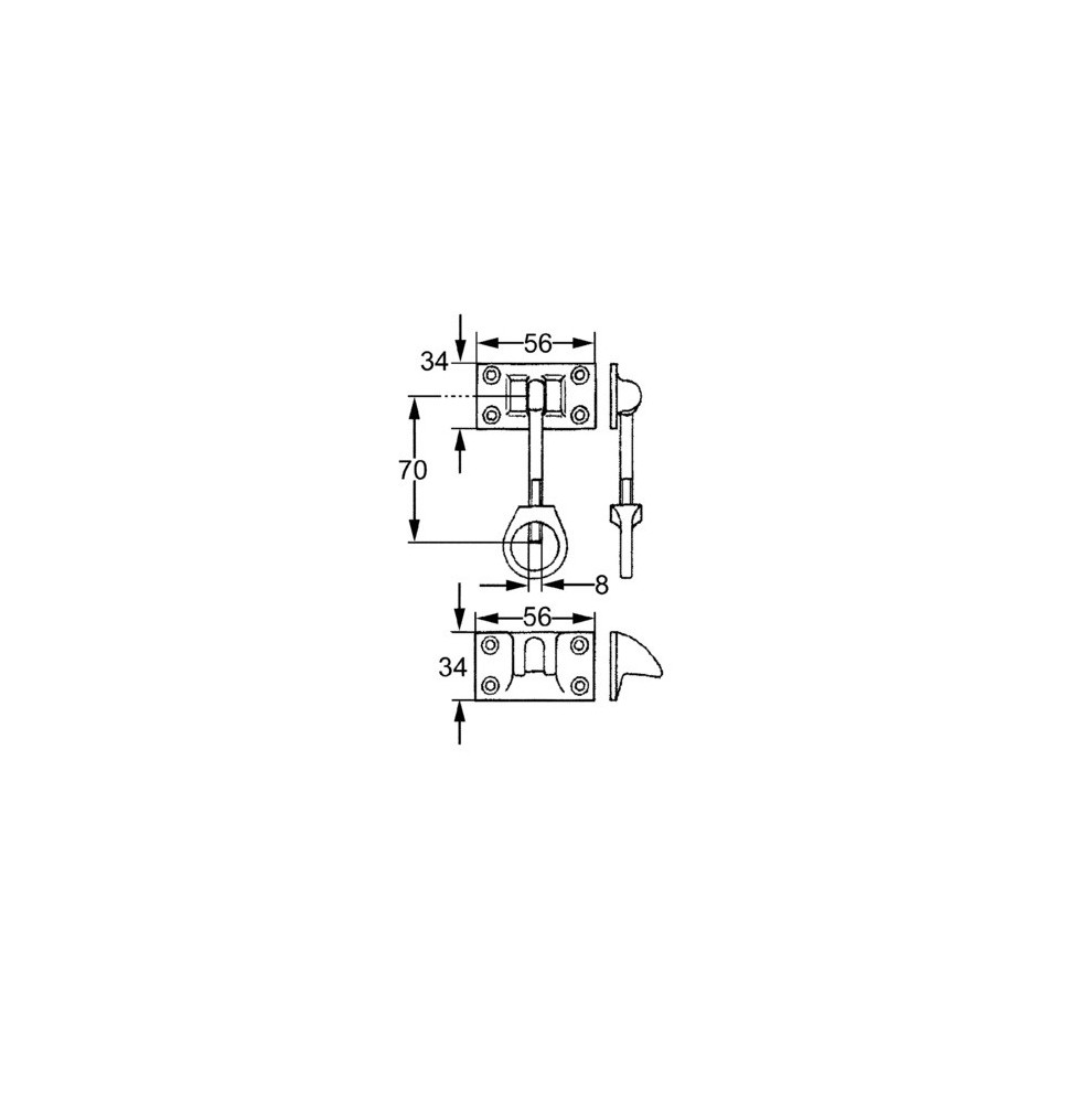 Brass massive window fastener