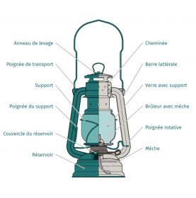 Lampada tempesta in acciaio zincato