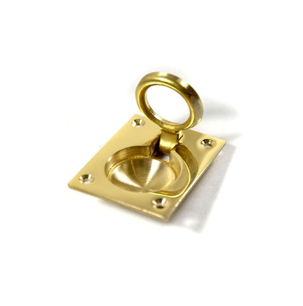 Brass rectangular flush ring