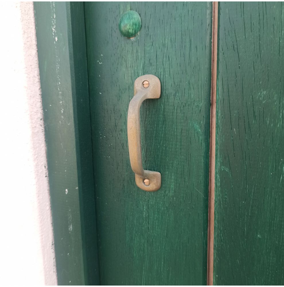 Small brass door handle 95mm