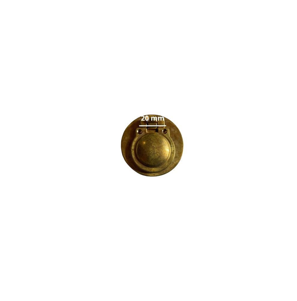 Round brass flush marine handle 50mm with invisible screws