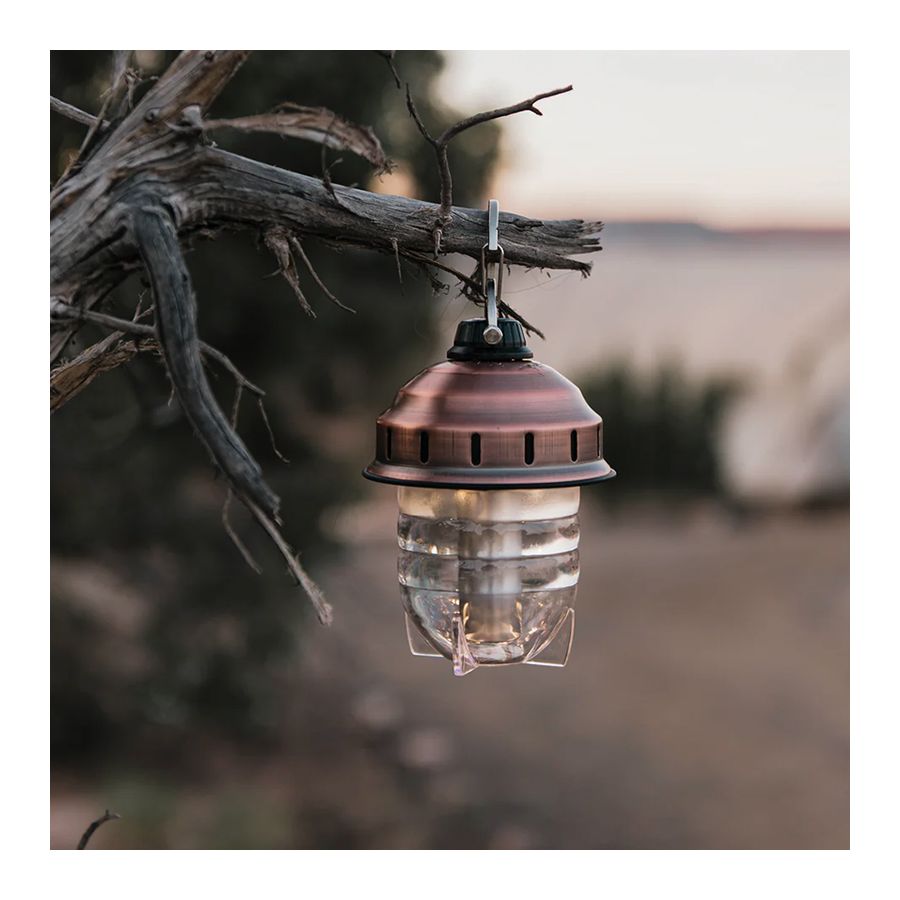 Small copper rechargeable hanging LED portable light