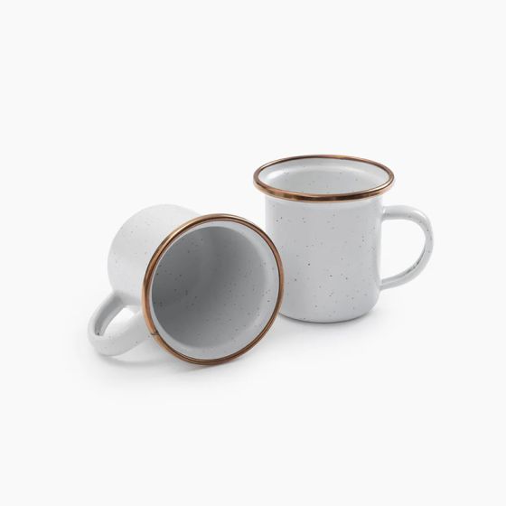 Set of 2 speckled off-white espresso cups