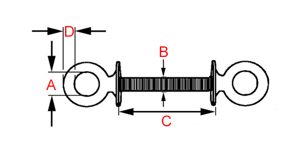 Plan piton double tige filetée laiton