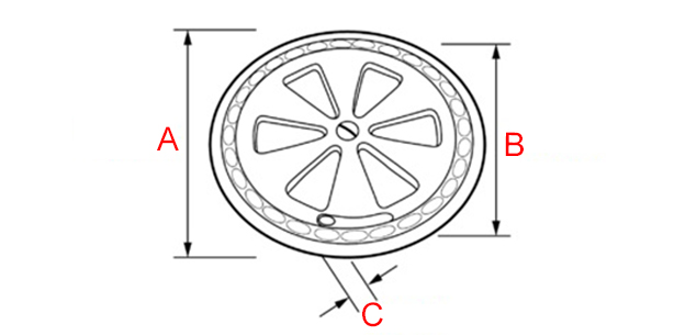 grille d'aération ronde réglable bordure stylisée en laiton