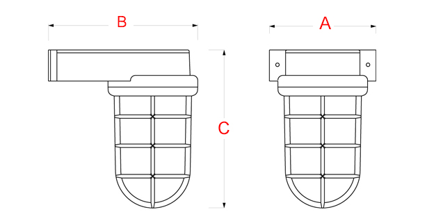 dimensions applique déportée avec grille massive en laiton