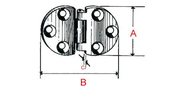 dimensions petite charnière ronde en laiton