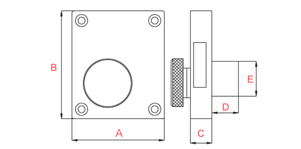 dimensions verrou en applique à molette laiton