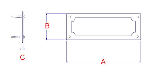 dimensions porte étiquette mouluré en laiton